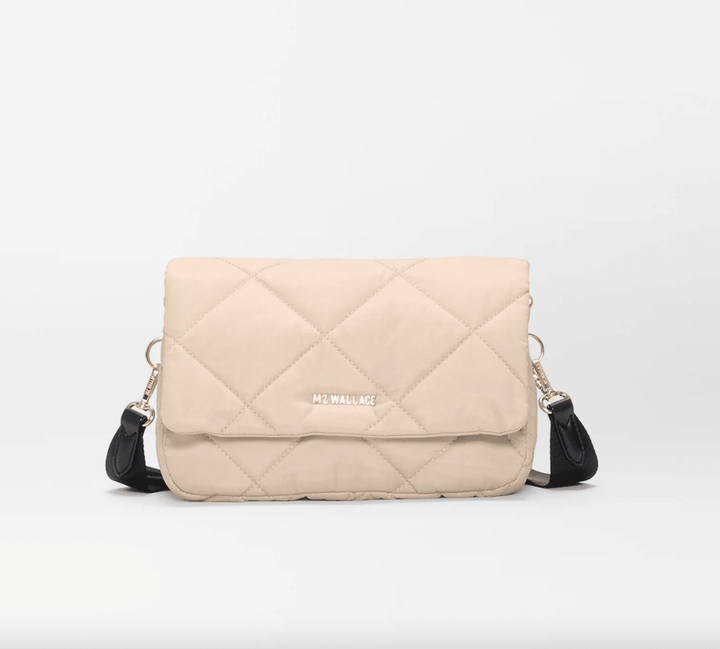 MZ Wallace MADISON FLAP CROSSBODY BUFF/BLK Handbags | Shop now at Main &amp; Taylor Shoes!