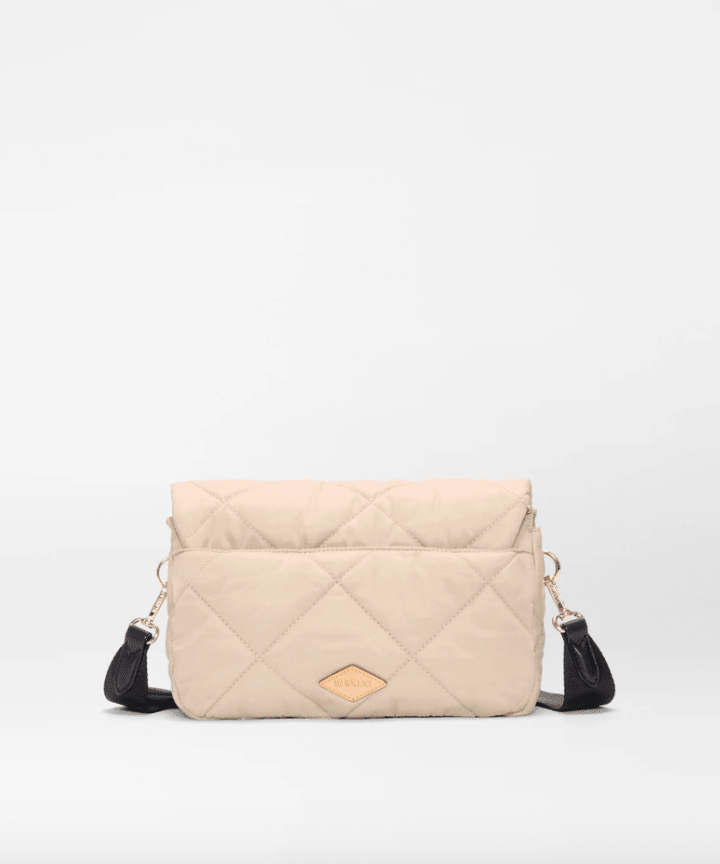 MZ Wallace MADISON FLAP CROSSBODY BUFF/BLK Handbags | Shop now at Main &amp; Taylor Shoes!