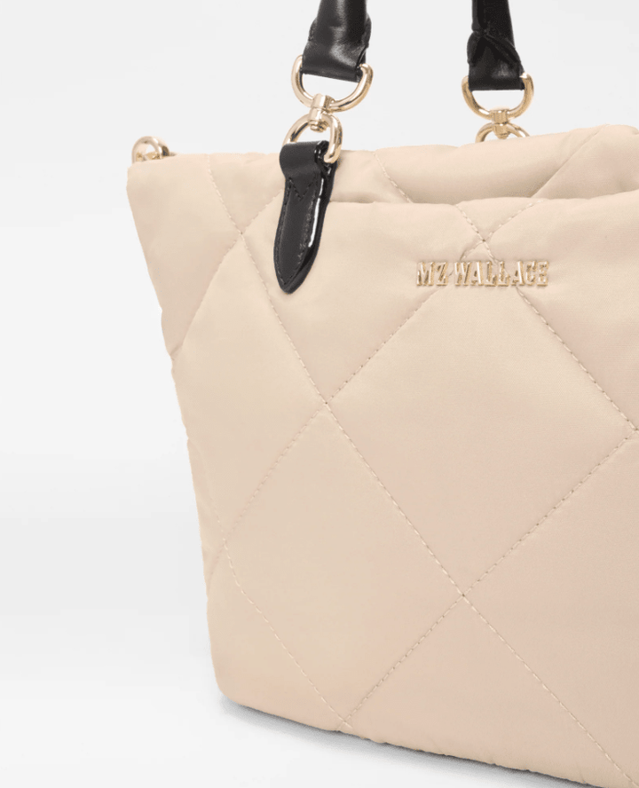 MZ Wallace MADISON SMALL EAST - WEST TOTE BUFF/BLACK Handbags | Shop now at Main &amp; Taylor Shoes!