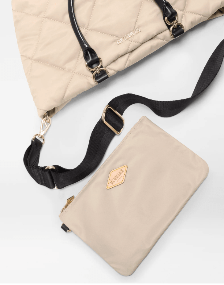 MZ Wallace MADISON SMALL EAST - WEST TOTE BUFF/BLACK Handbags | Shop now at Main &amp; Taylor Shoes!