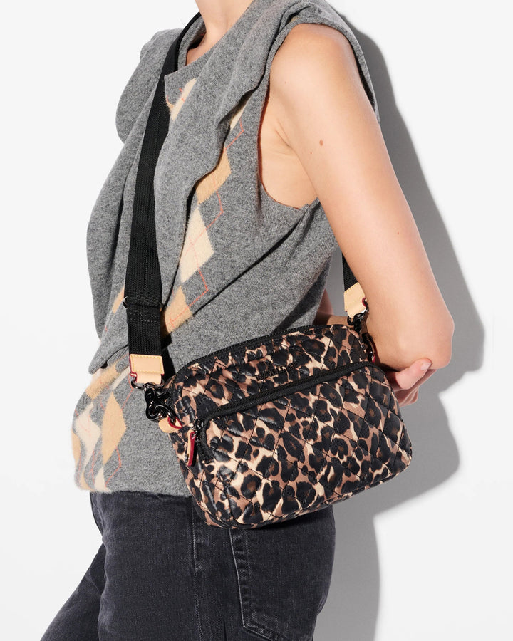 MZ WALLACE METRO CAMERA SMALL LEOPARD PRINT CROSSBODY HANDBAGS | Shop now at Main &amp; Taylor Shoes!