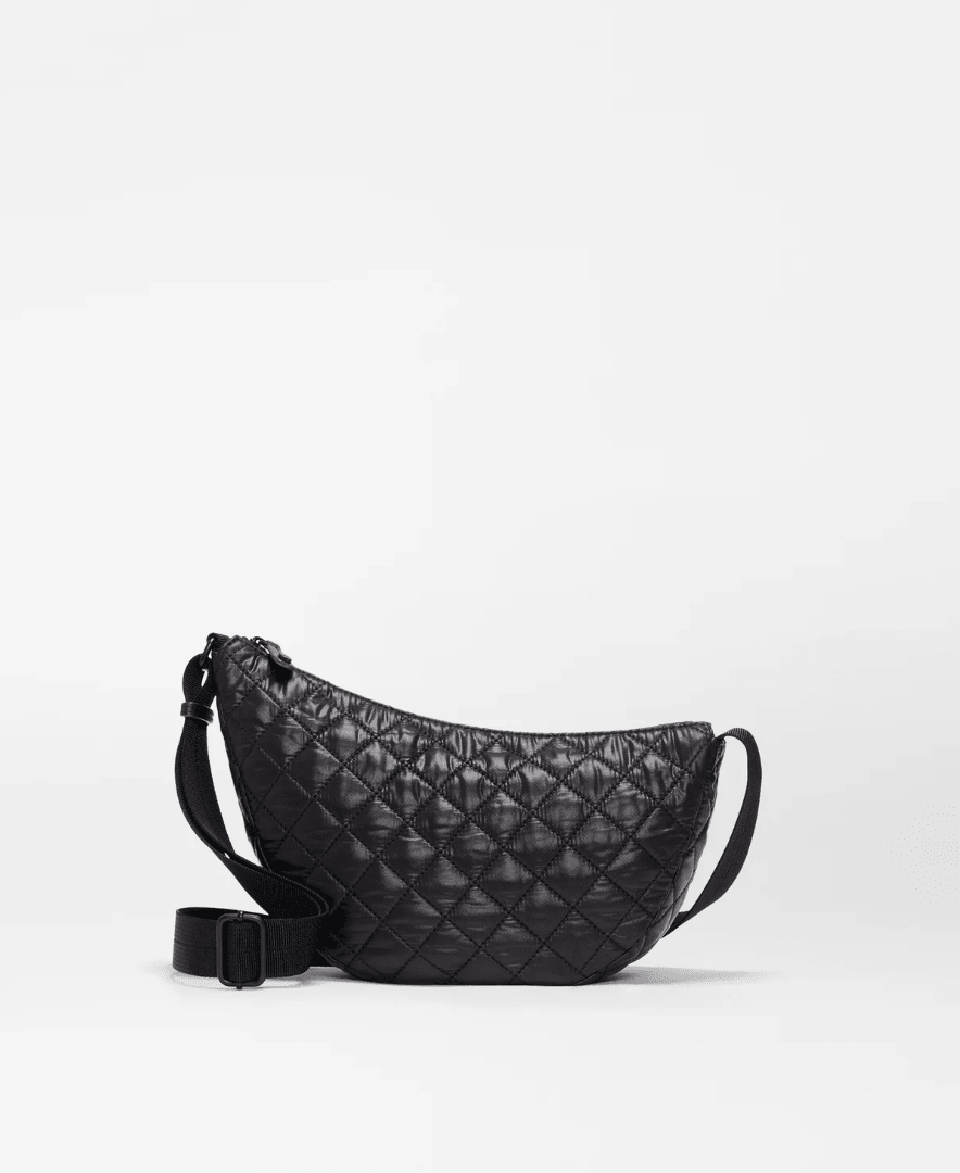 MZ Wallace METRO SMILE SMALL BLACK CROSSBODY Handbags | Shop now at Main &amp; Taylor Shoes!