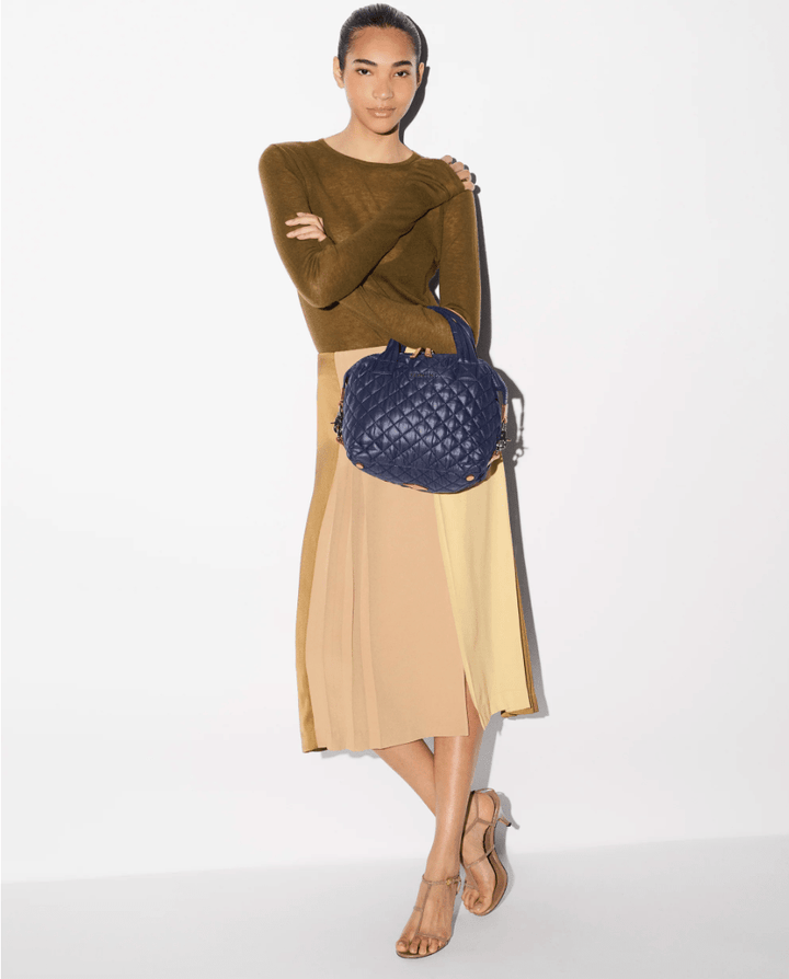 MZ Wallace SUTTON SMALL DELUXE NAVY TOTE Handbags | Shop now at Main &amp; Taylor Shoes!
