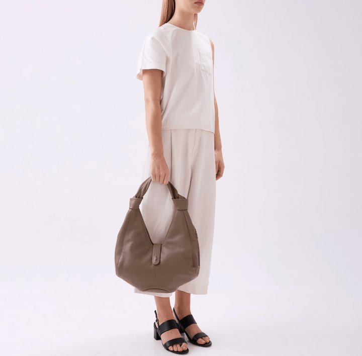 BEHNO NELLI HOBO LARGE TAUPE HANDBAGS | Shop now at Main &amp; Taylor Shoes!