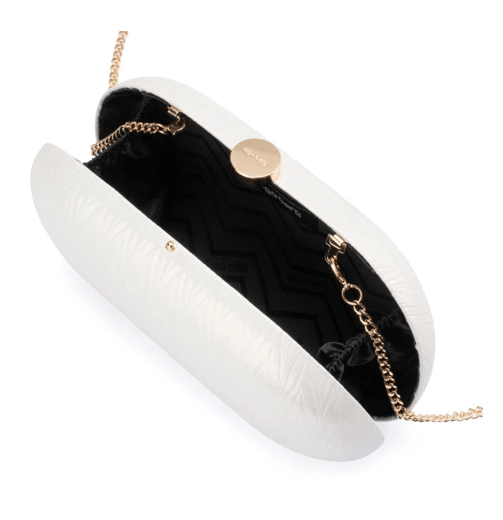 Olga Berg IZZA OVAL PEARL CLUTCH Handbags | Shop now at Main &amp; Taylor Shoes!