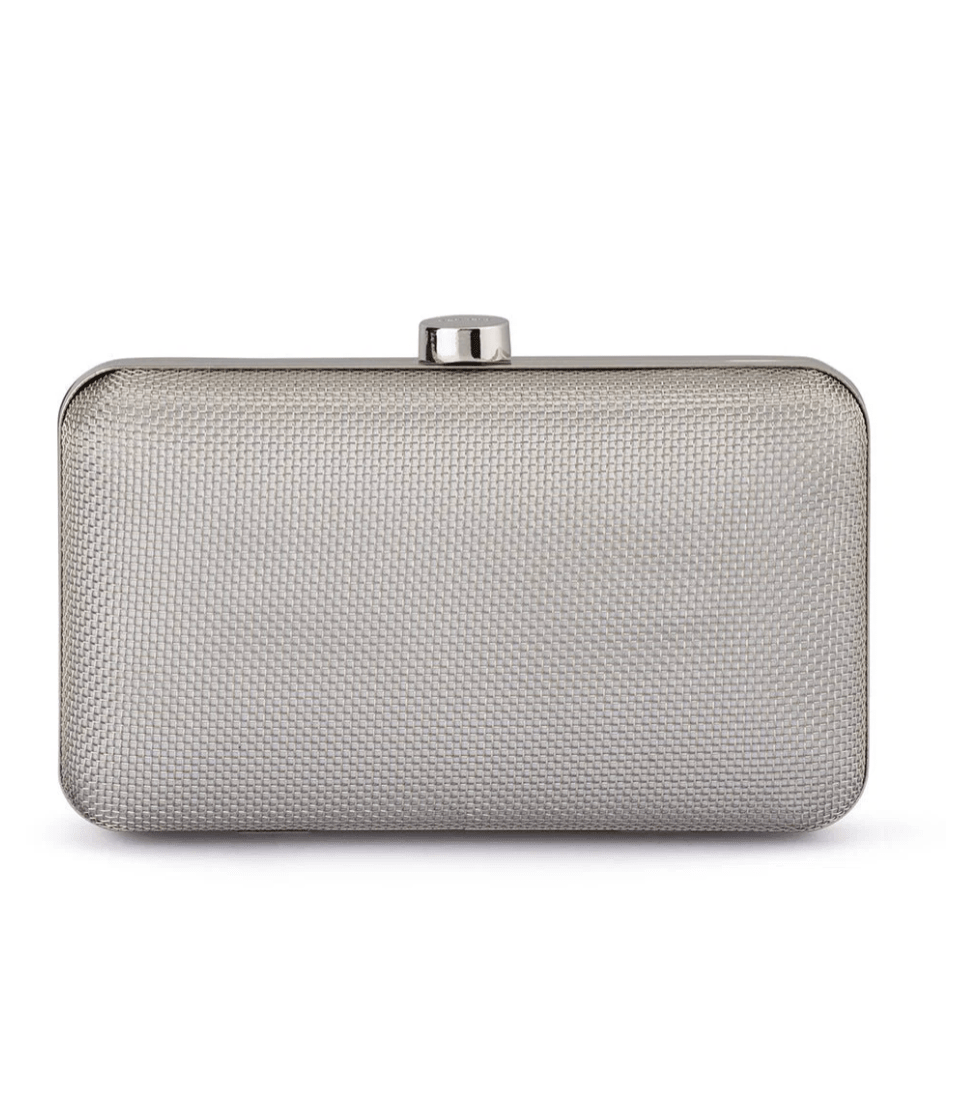 Olga Berg JEN MESH SILVER CLUTCH Handbags | Shop now at Main &amp; Taylor Shoes!