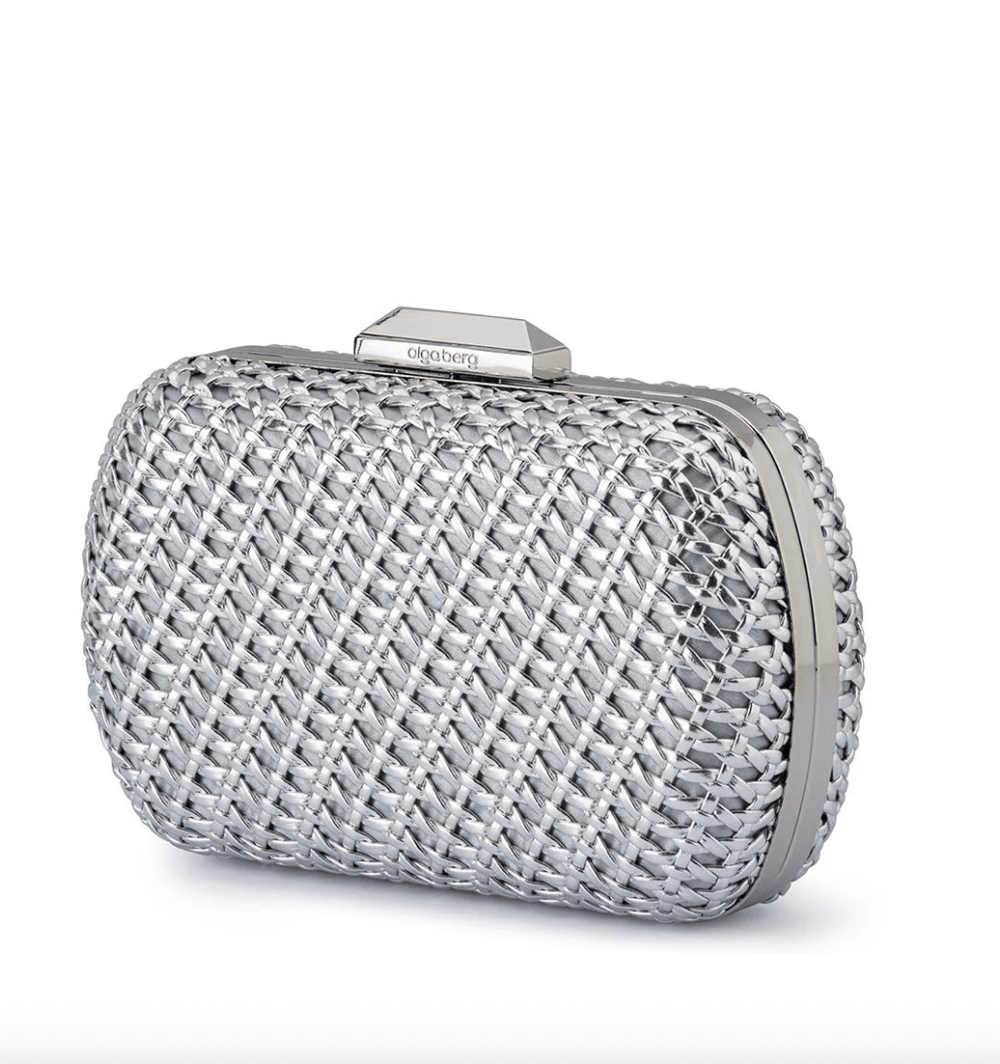 Olga Berg MALI TEXTURE SILVER CLUTCH Handbags | Shop now at Main & Taylor Shoes!