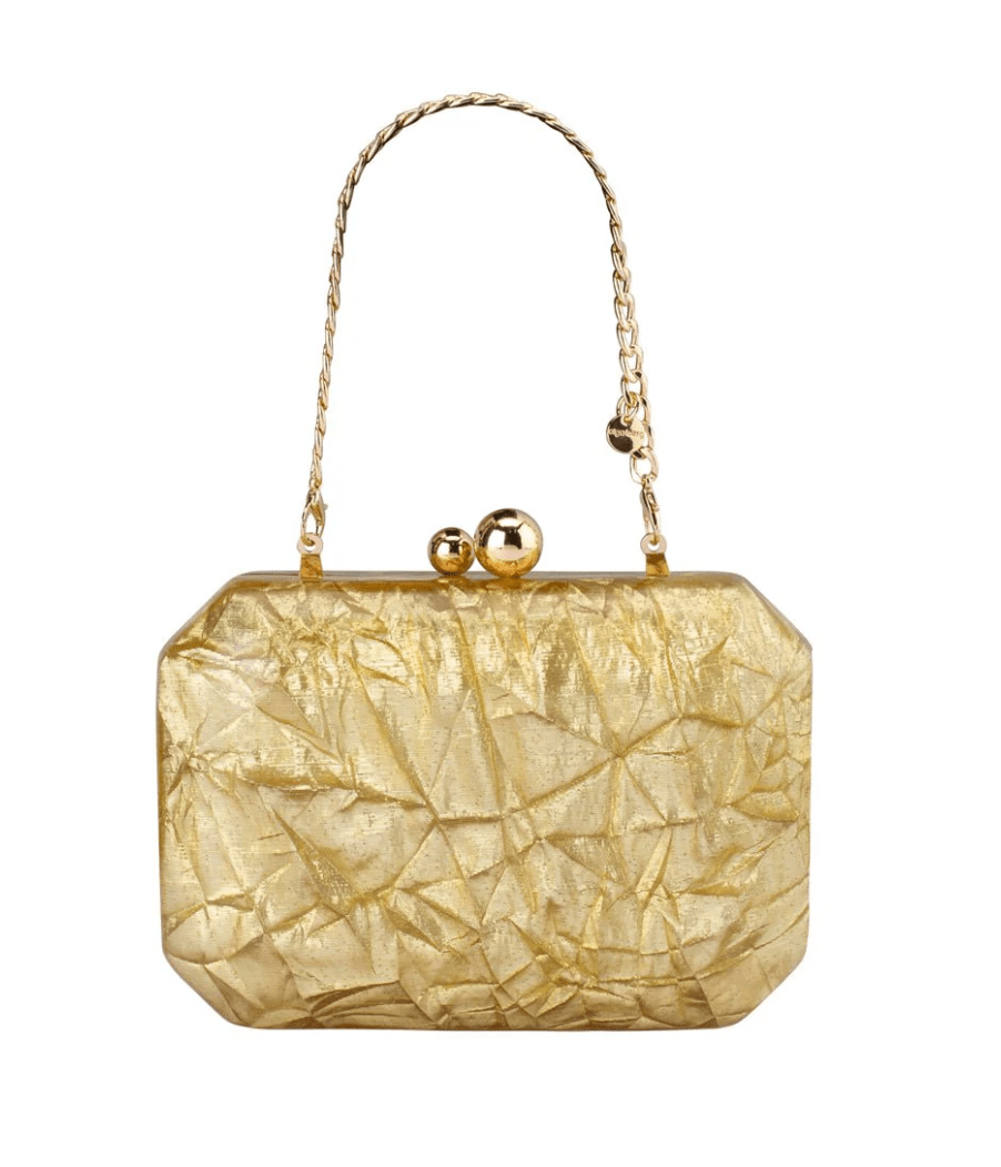 Olga Berg MATEO GOLD CLUTCH Handbags | Shop now at Main &amp; Taylor Shoes!