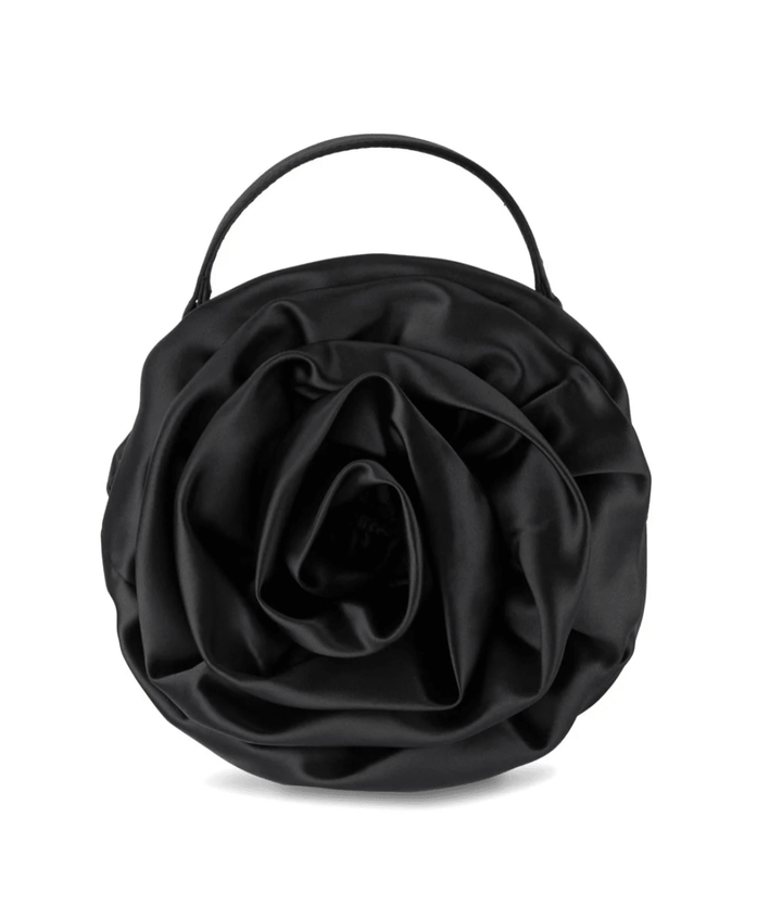 Olga Berg ROSITA ROSETTE BLACK BAG HANDBAGS | Shop now at Main &amp; Taylor Shoes!