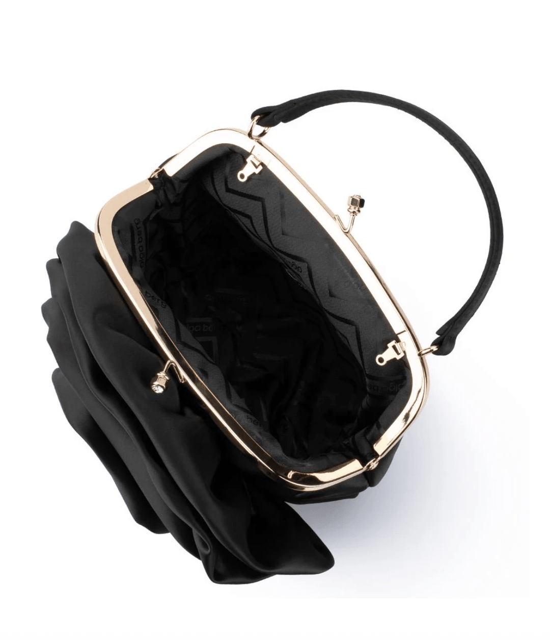 Olga Berg ROSITA ROSETTE BLACK BAG HANDBAGS | Shop now at Main &amp; Taylor Shoes!