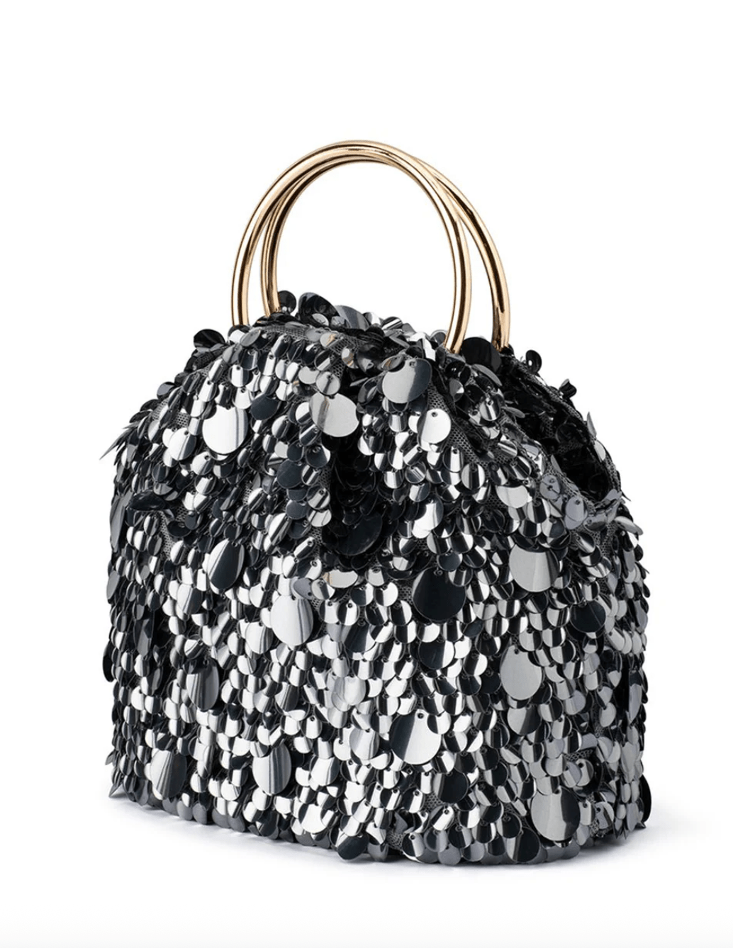 Olga Berg VERA SEQUIN GUNMETAL WRISTLET HANDBAGS | Shop now at Main &amp; Taylor Shoes!