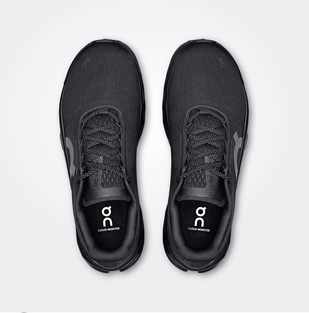On Running CLOUDMONSTER1 MEN BLACK/BLACK SNEAKER SHOES | Shop now at Main & Taylor Shoes!