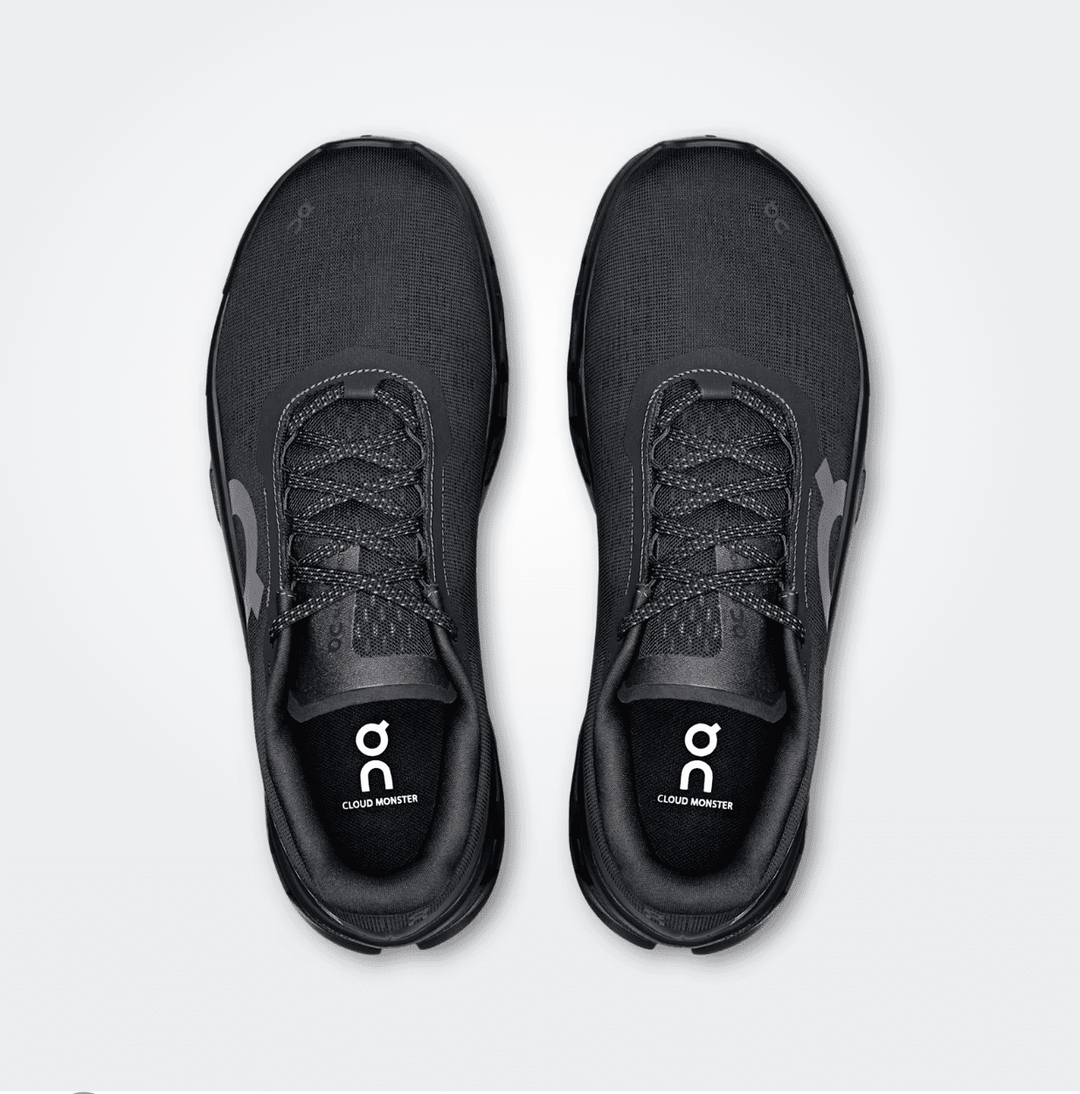 On Running CLOUDMONSTER1 MEN BLACK/BLACK SNEAKER SHOES | Shop now at Main &amp; Taylor Shoes!