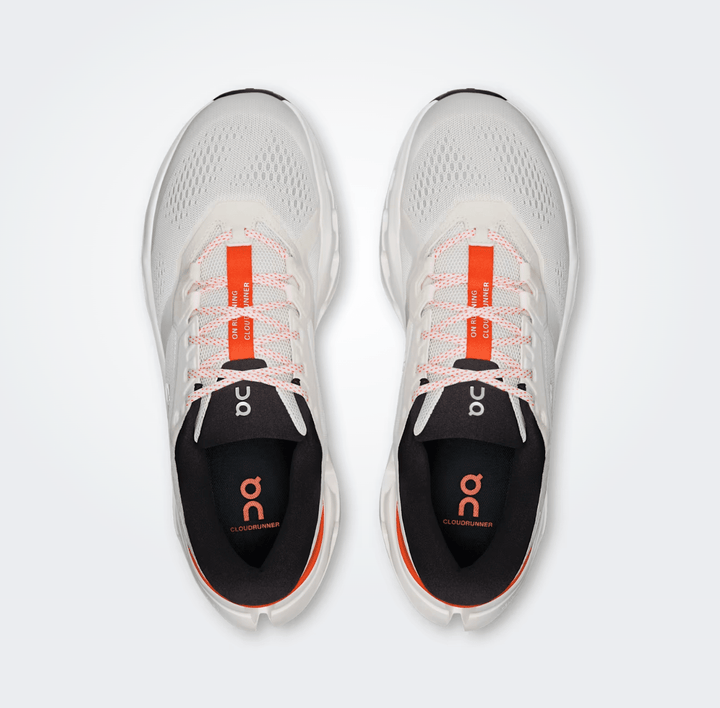 On Running CLOUDRUNNER 3 MEN IVORY/FLAME SNEAKER SHOES | Shop now at Main &amp; Taylor Shoes!