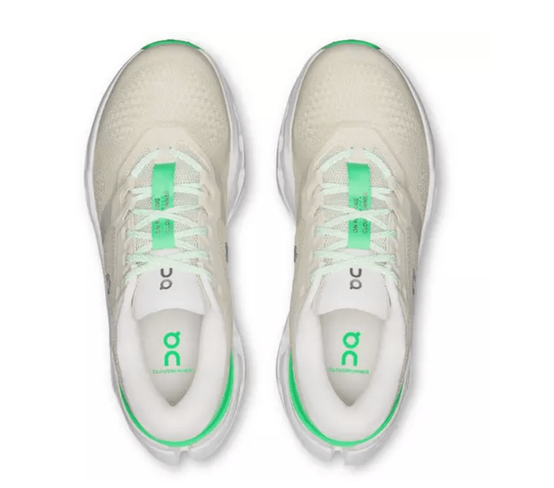 On Running CLOUDRUNNER 3 WOMEN GHOST/VERDITE SNEAKER Shoes | Shop now at Main &amp; Taylor Shoes!