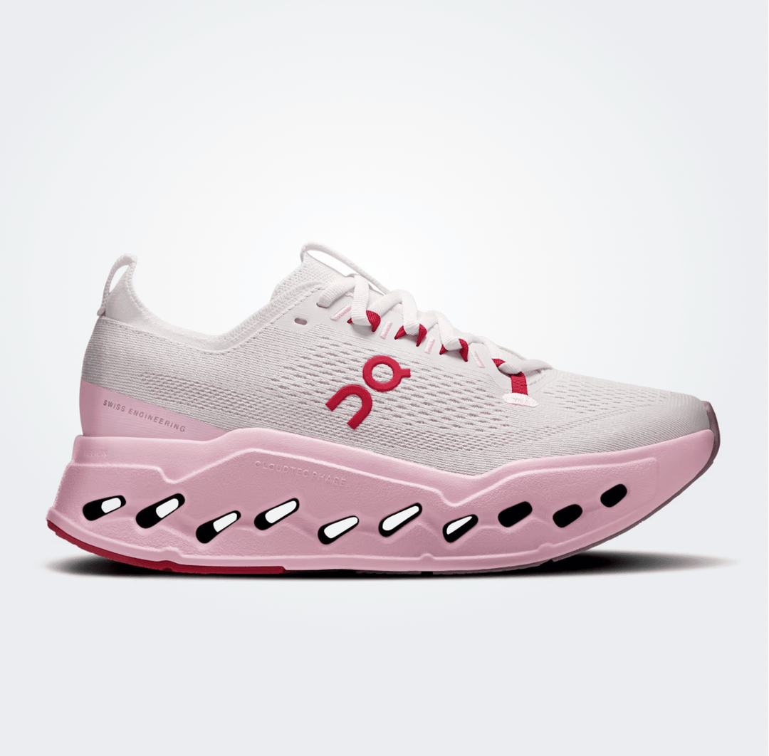 On Running CLOUDSURFER MAX WOMEN IVORY/PEONY SNEAKER Shoes | Shop now at Main &amp; Taylor Shoes!