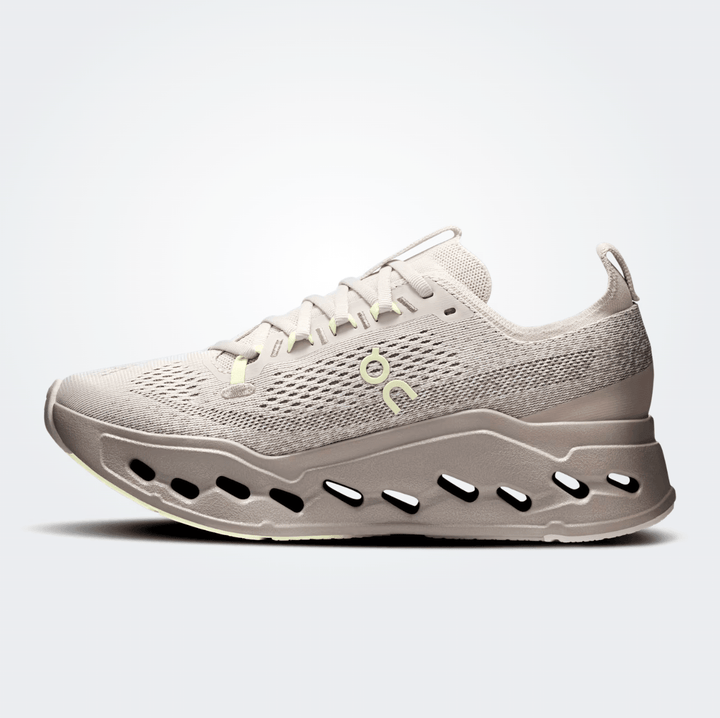 On Running CLOUDSURFER MAX WOMEN PELCAN/LIMELIGHT SNEAKER Shoes | Shop now at Main &amp; Taylor Shoes!