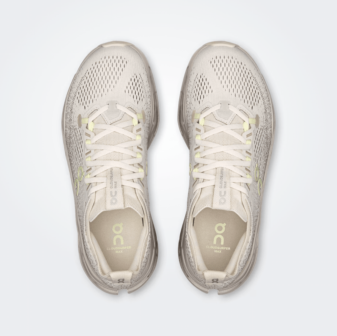 On Running CLOUDSURFER MAX WOMEN PELCAN/LIMELIGHT SNEAKER Shoes | Shop now at Main &amp; Taylor Shoes!