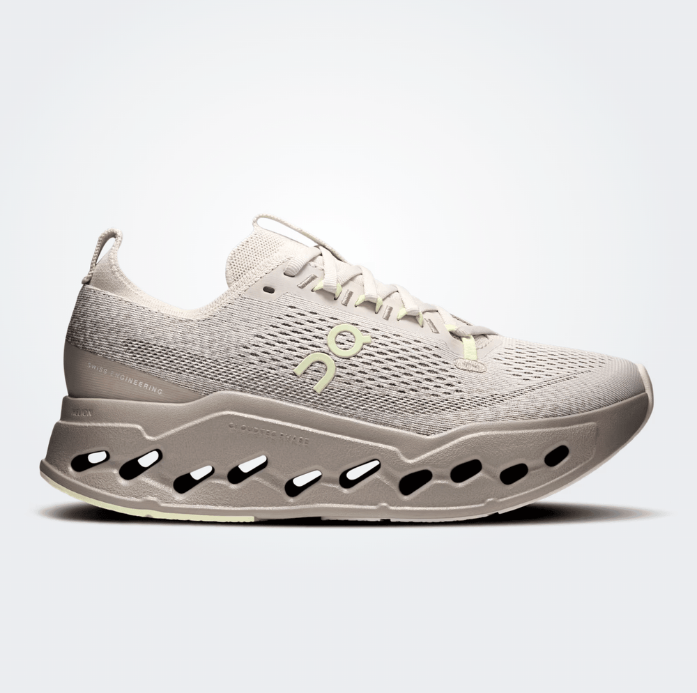 On Running CLOUDSURFER MAX WOMEN PELCAN/LIMELIGHT SNEAKER Shoes | Shop now at Main & Taylor Shoes!