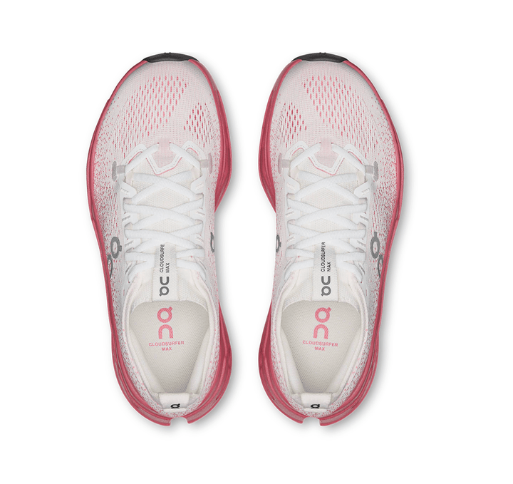 On Running CLOUDSURFER MAX WOMEN WHITE/CAMELLIA SNEAKER Shoes | Shop now at Main &amp; Taylor Shoes!