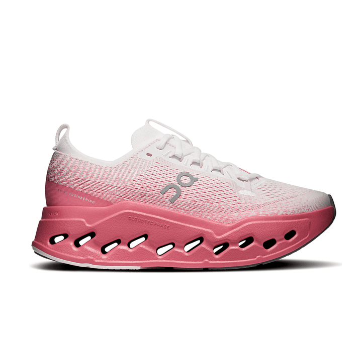 On Running CLOUDSURFER MAX WOMEN WHITE/CAMELLIA SNEAKER Shoes | Shop now at Main &amp; Taylor Shoes!
