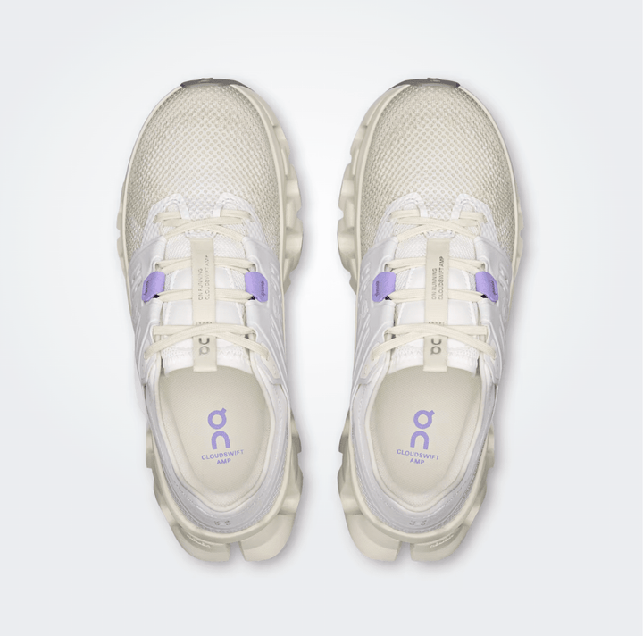 On Running CLOUDSWIFT AMP WOMEN IVORY/GHOST SNEAKER Shoes | Shop now at Main &amp; Taylor Shoes!