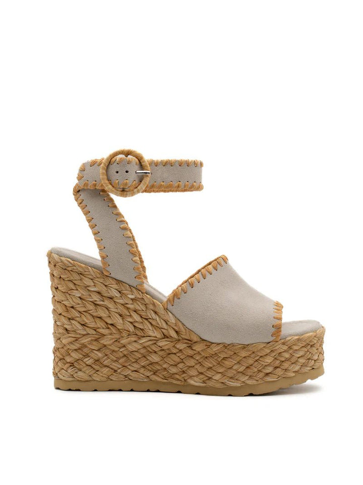 PALOMA BARCELO CINDY OFF WHITE SUEDE WEDGE Shoes | Shop now at Main &amp; Taylor Shoes!