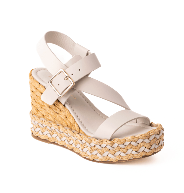 PALOMA BARCELO OLEA OFF WHITE ESPADRILLE WEDGE SHOES | Shop now at Main & Taylor Shoes!