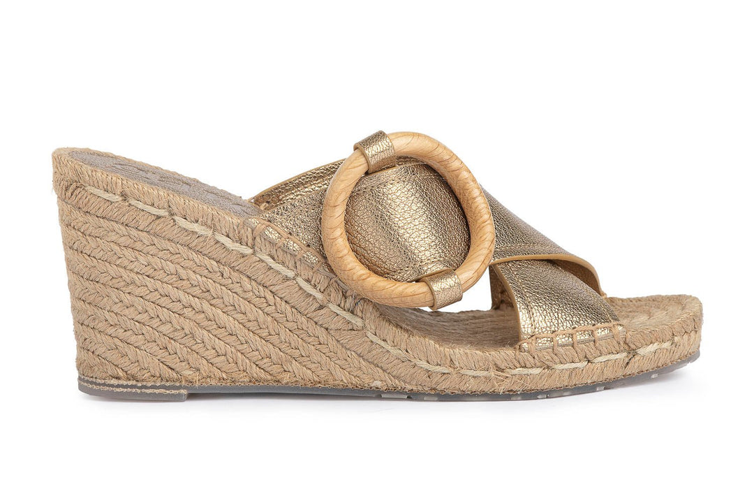 PEDRO GARCIA ORYS NUGGET METALLIC WEDGE SHOES | Shop now at Main & Taylor Shoes!