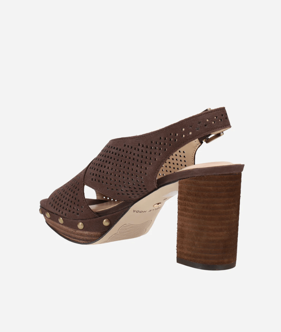 Pelle Moda AMBREE CHOCOLATE PERFORATED PLATFORM HEEL Shoes | Shop now at Main &amp; Taylor Shoes!