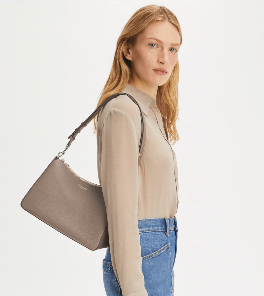TORY BURCH HANDBAGS PERRY SHOULDER BAG WILD MUSHROOM HANDBAGS | Shop now at Main & Taylor Shoes!