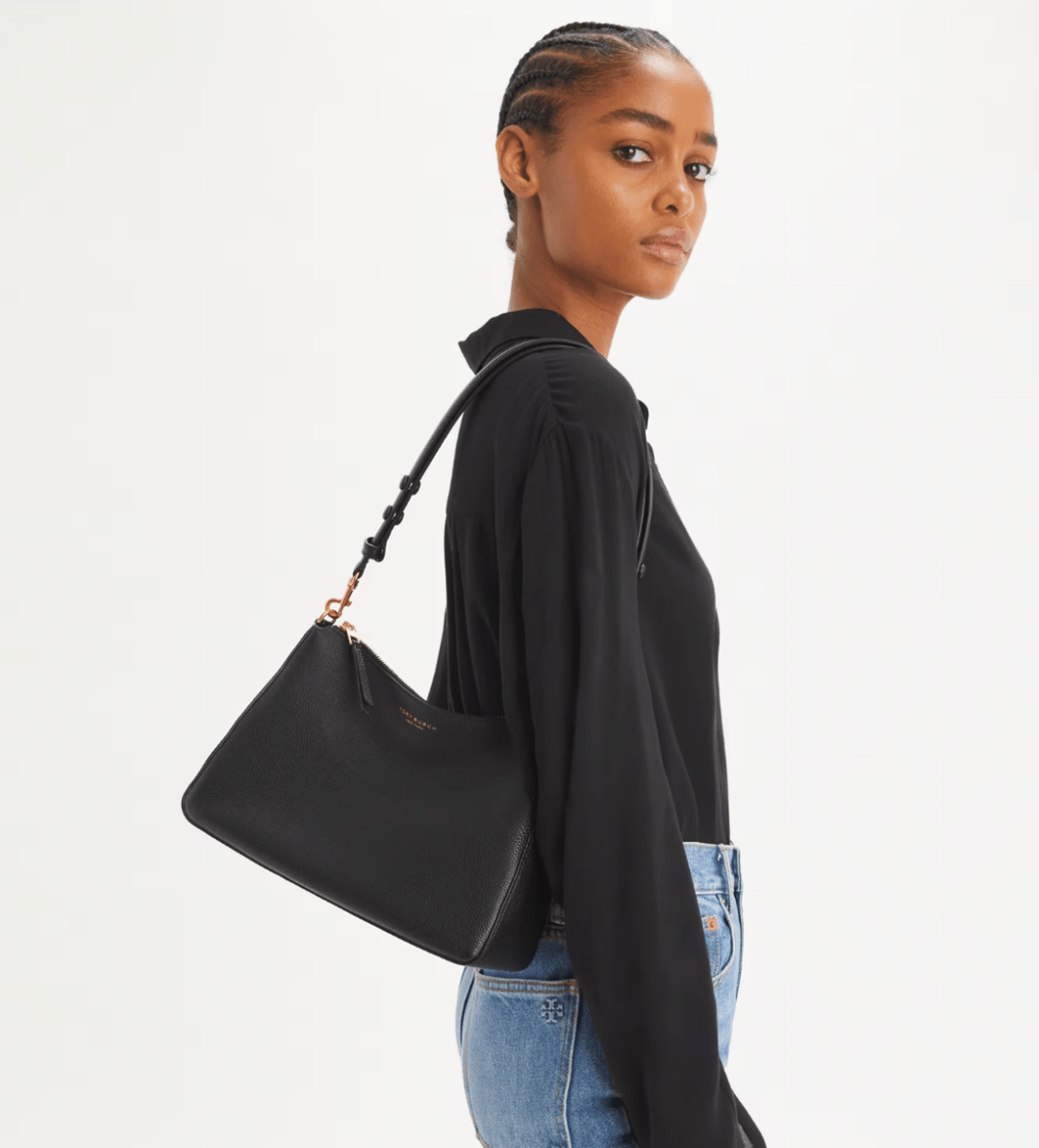 TORY BURCH HANDBAGS PERRY SHOULDER BAG BLACK HANDBAGS | Shop now at Main & Taylor Shoes!