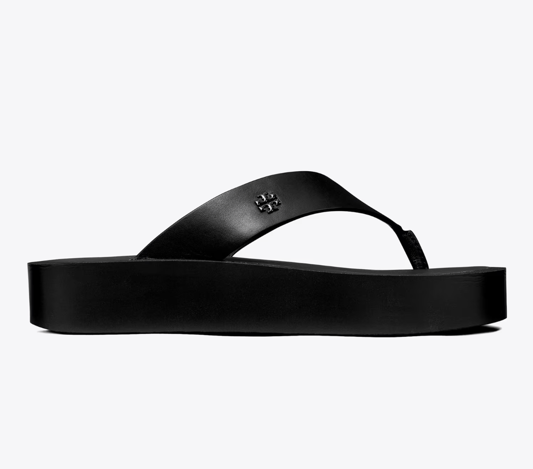 TORY BURCH PLATFORM FLIP FLOP BLACK Shoe Main & Taylor Shoes