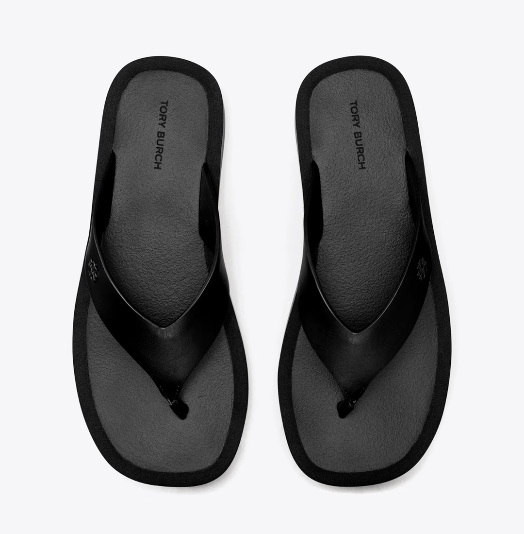 TORY BURCH PLATFORM FLIP FLOP BLACK SHOES | Main & Taylor