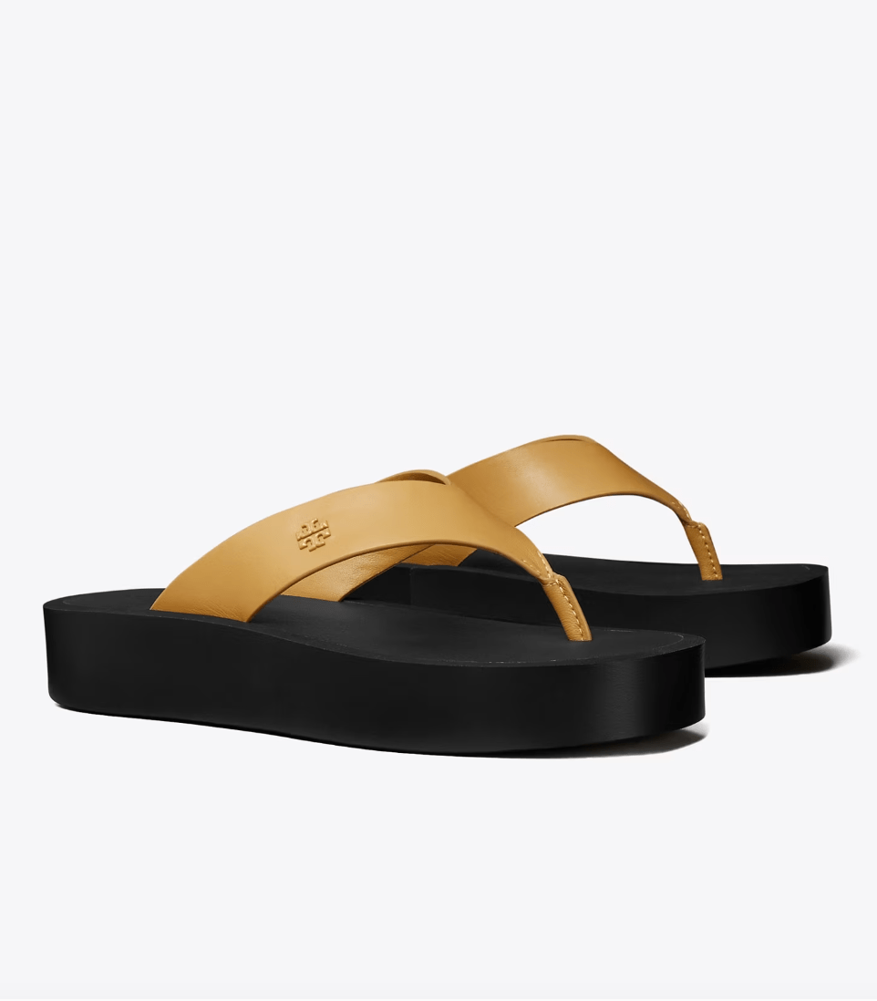 TORY BURCH PLATFORM FLIPFLOP GINGER SHORTBREAD Shoe Main & Taylor