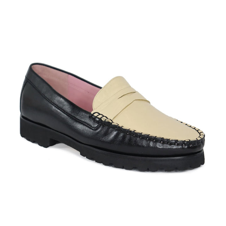 ROBERT ZUR BRIGHTON BLACK/BONE LOAFER SHOES | Shop now at Main &amp; Taylor Shoes!