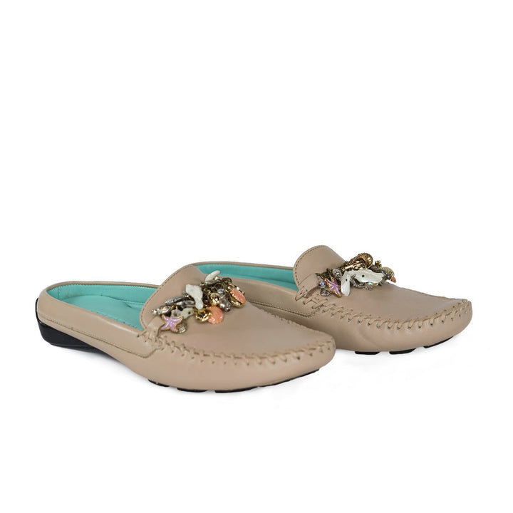 ROBERT ZUR CALYPSO LT TAUPE BACKLESS LOAFER SHOES | Shop now at Main &amp; Taylor Shoes!