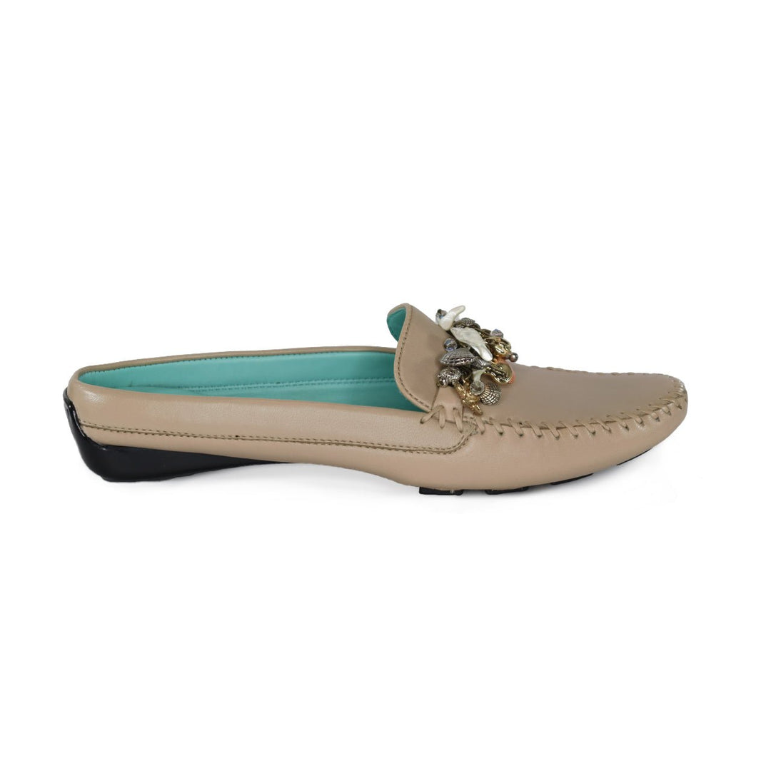 ROBERT ZUR CALYPSO LT TAUPE BACKLESS LOAFER SHOES | Shop now at Main &amp; Taylor Shoes!