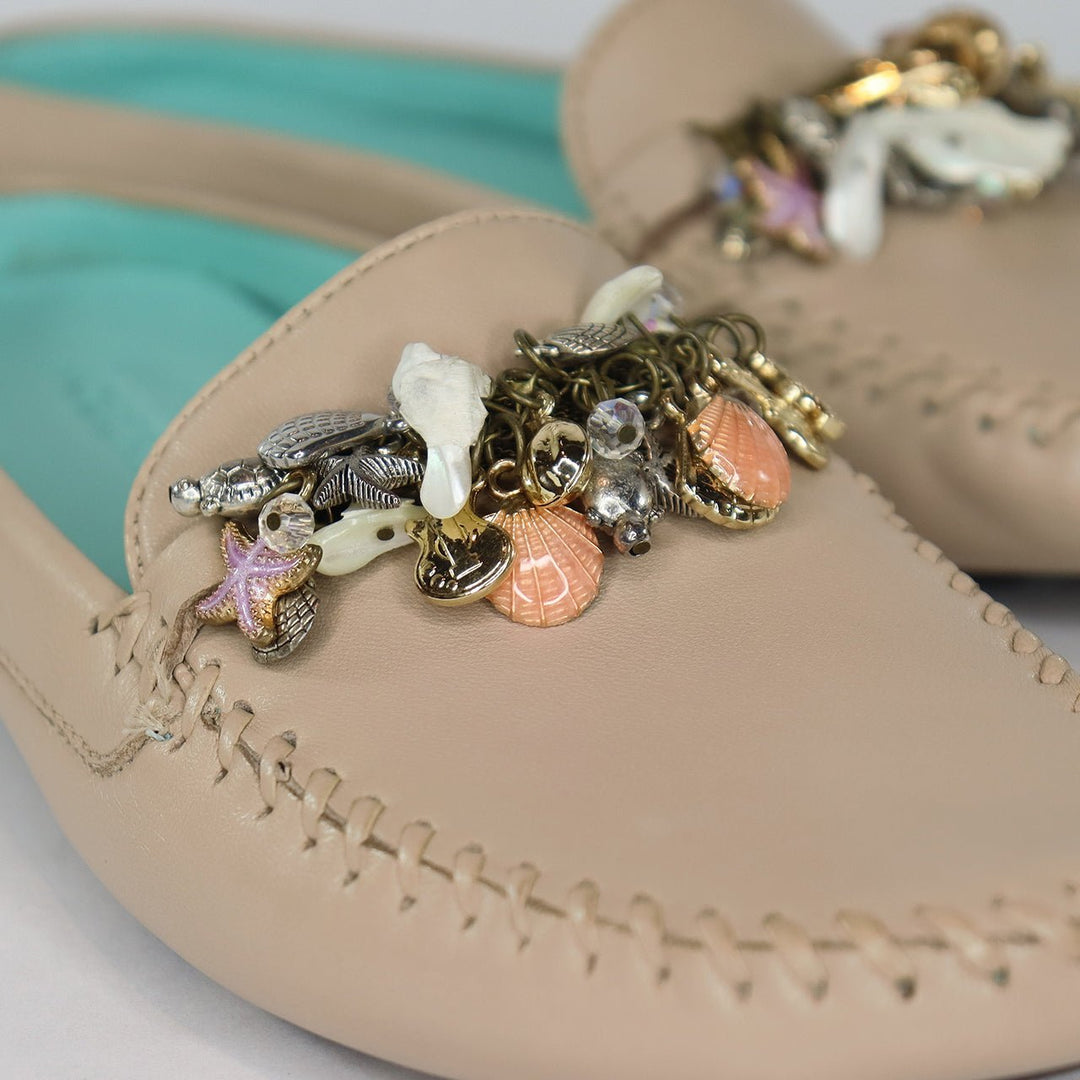 ROBERT ZUR CALYPSO LT TAUPE BACKLESS LOAFER SHOES | Shop now at Main &amp; Taylor Shoes!