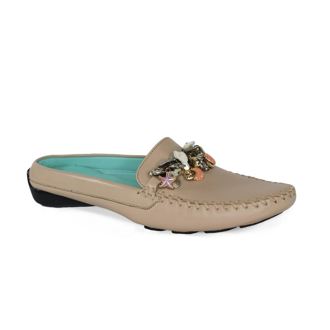 ROBERT ZUR CALYPSO LT TAUPE BACKLESS LOAFER SHOES | Shop now at Main &amp; Taylor Shoes!