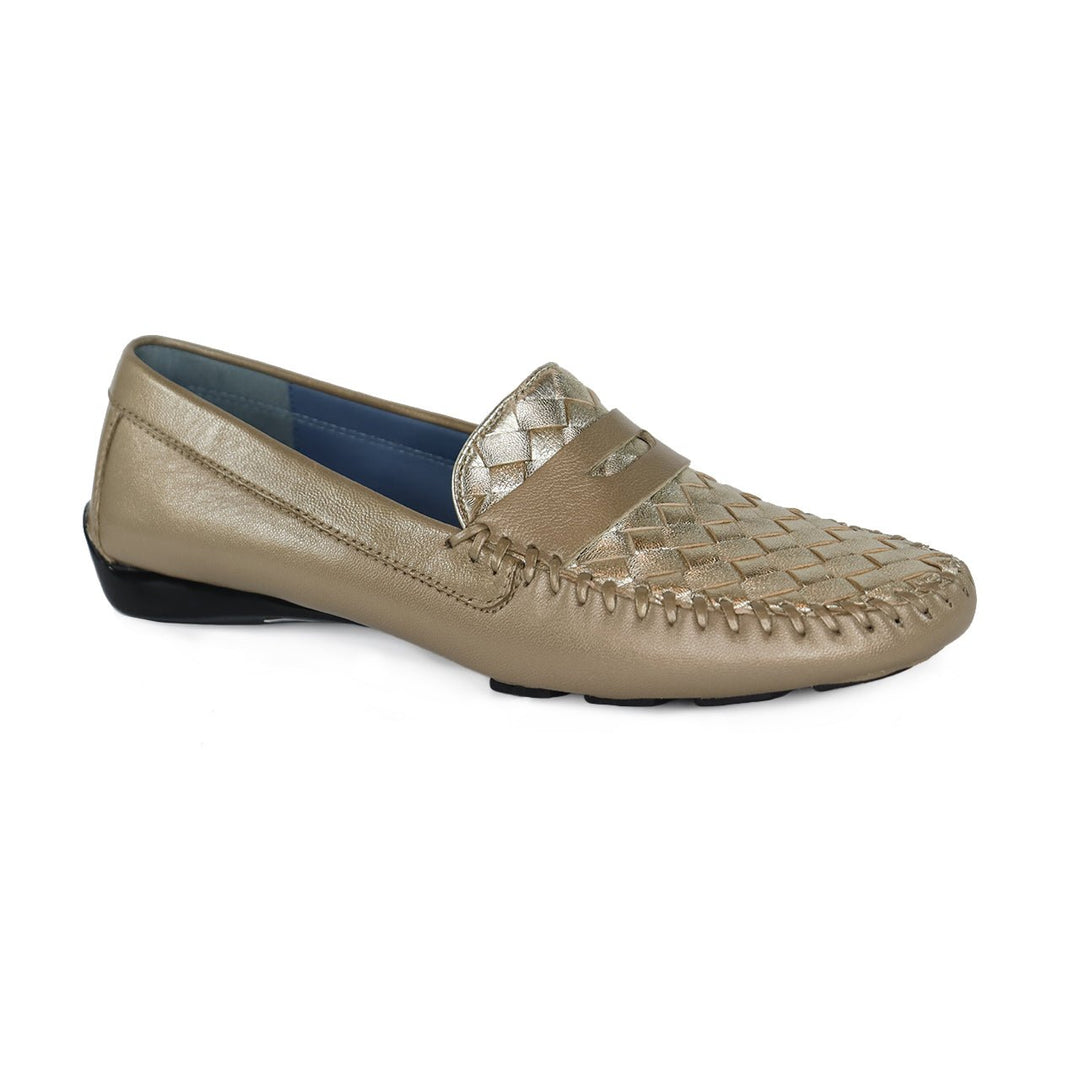 ROBERT ZUR PETRA GOLD COMBO DRIVING MOC SHOES | Shop now at Main &amp; Taylor Shoes!