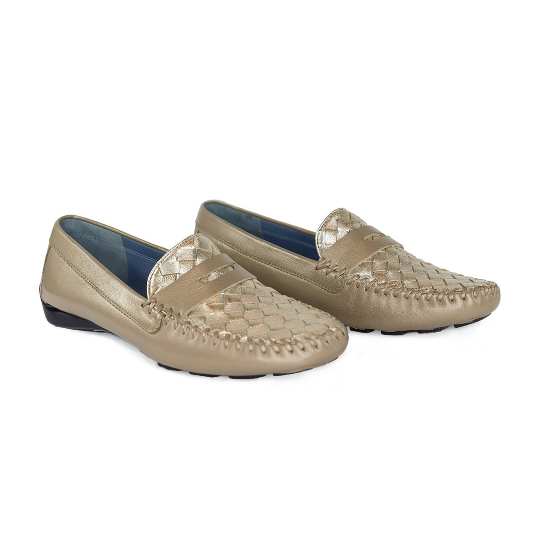 ROBERT ZUR PETRA GOLD COMBO DRIVING MOC SHOES | Shop now at Main &amp; Taylor Shoes!
