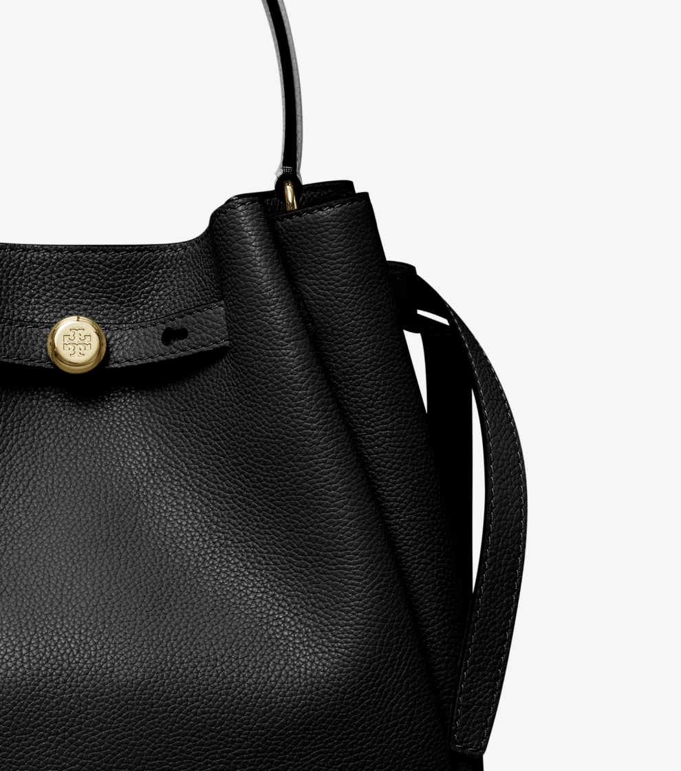 TORY BURCH HANDBAGS ROMY BUCKET BAG BLACK Shoe Main & Taylor Shoes