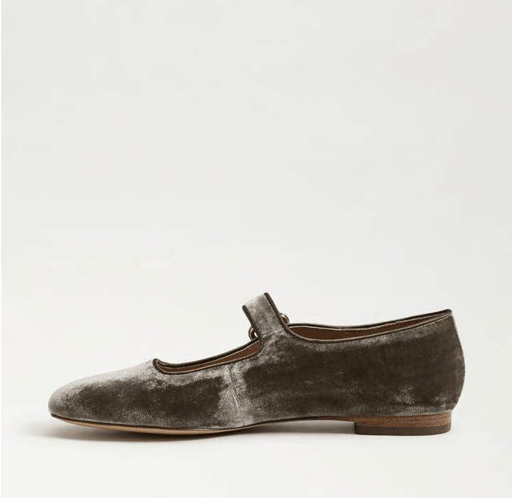 Sam Edelman MICHAELA DARK SAGE VELVET MARY JANE FLAT Shoes | Shop now at Main &amp; Taylor Shoes!
