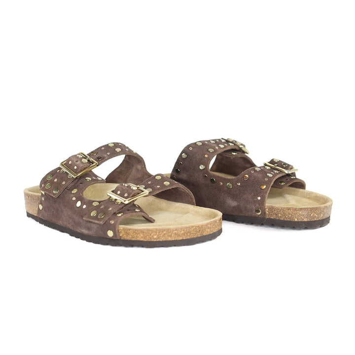 Silent D BON CHOCOLATE SUEDE SANDALS Shoes | Shop now at Main &amp; Taylor Shoes!