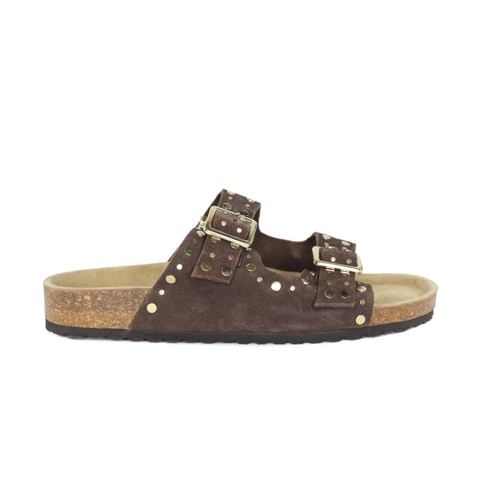 Silent D BON CHOCOLATE SUEDE SANDALS Shoes | Shop now at Main &amp; Taylor Shoes!