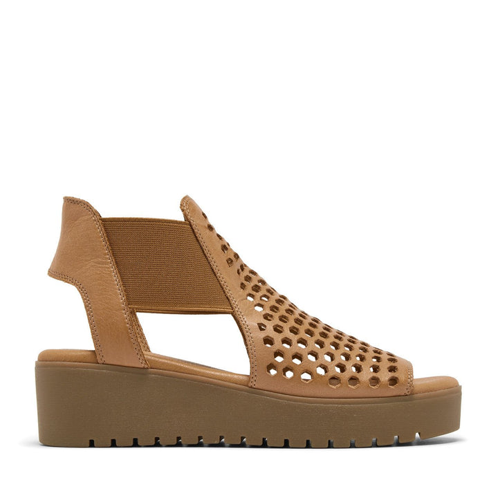 Silent D ODEYA DARK TAN WEDGE Shoes | Shop now at Main &amp; Taylor Shoes!