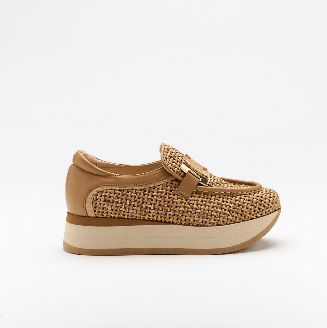 Softwaves CAMILLE NOISETTE LOAFER RAFFIA Shoes | Shop now at Main &amp; Taylor Shoes!