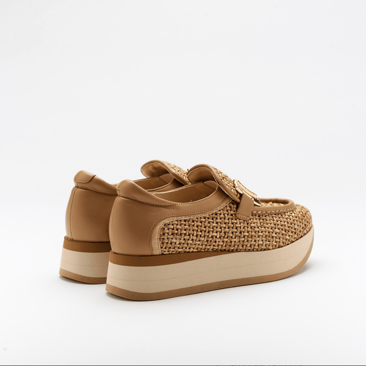 Softwaves CAMILLE NOISETTE LOAFER RAFFIA Shoes | Shop now at Main &amp; Taylor Shoes!