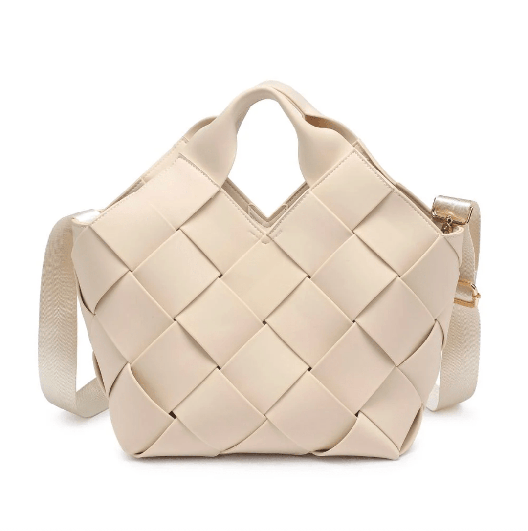 Sol and Seline RESILIENCE WOVEN CREAM TOTE HANDBAGS | Shop now at Main &amp; Taylor Shoes!